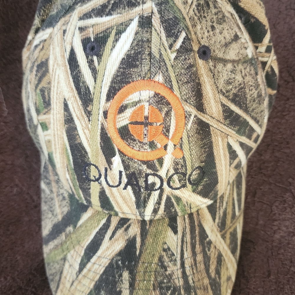 Quadco Camouflage Cap with Orange Logo